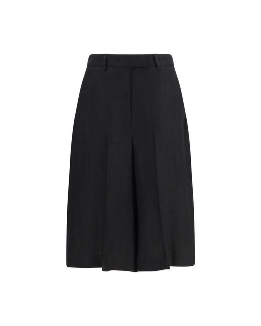 Lardini Black Viscose Bermuda Shorts