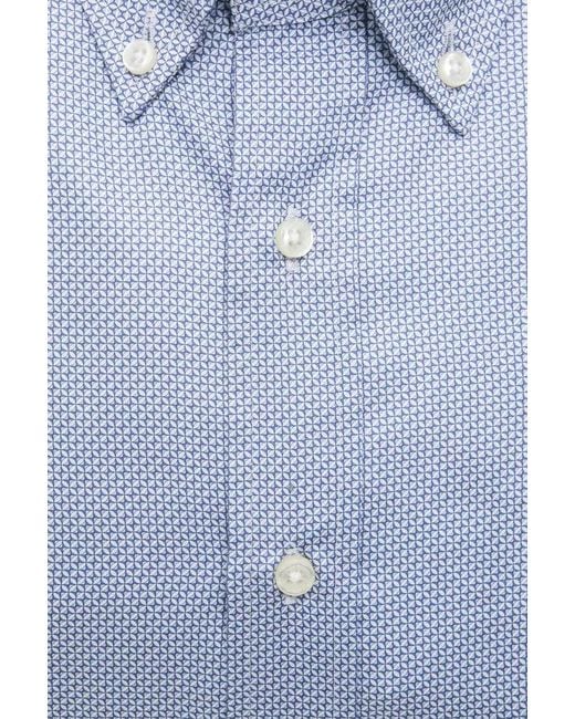 Robert Friedman Blue Cotton Shirt for men