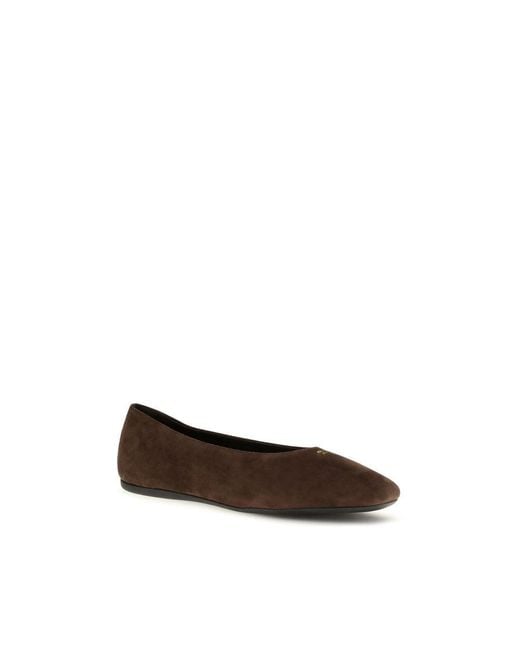 Prada Brown Calf Leather Bos Taurus Ballet Flats