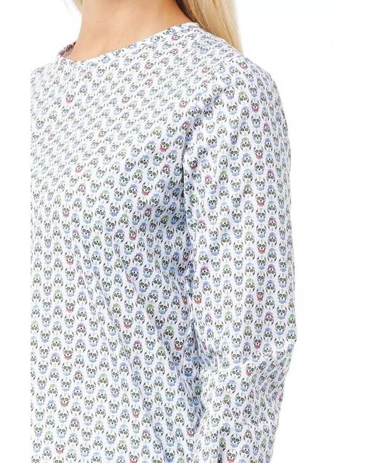 Bagutta Gray White Cotton Blouse