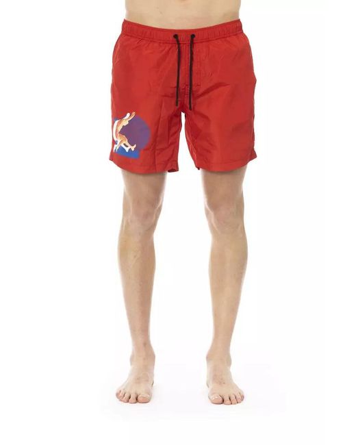 Bikkembergs Red Vibrant Degradé Swim Shorts For for men