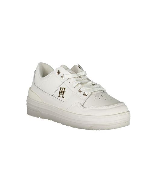 Tommy Hilfiger White Classic Sneakers With Contrast Detail