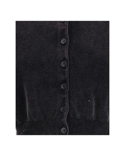 Alexander Wang Black Polo Cardigan Crop