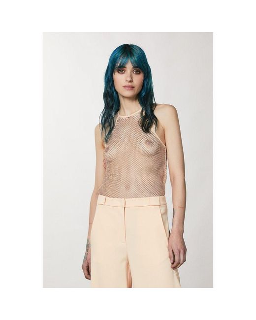 Patrizia Pepe Natural Pink Polyester Tank Tops