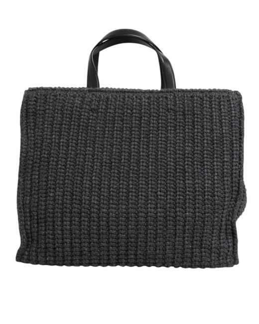 Dolce & Gabbana Large Knitted Crochet Shoulder Shopper Dg
