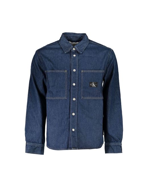 Calvin Klein Blue Cotton Jacket for men