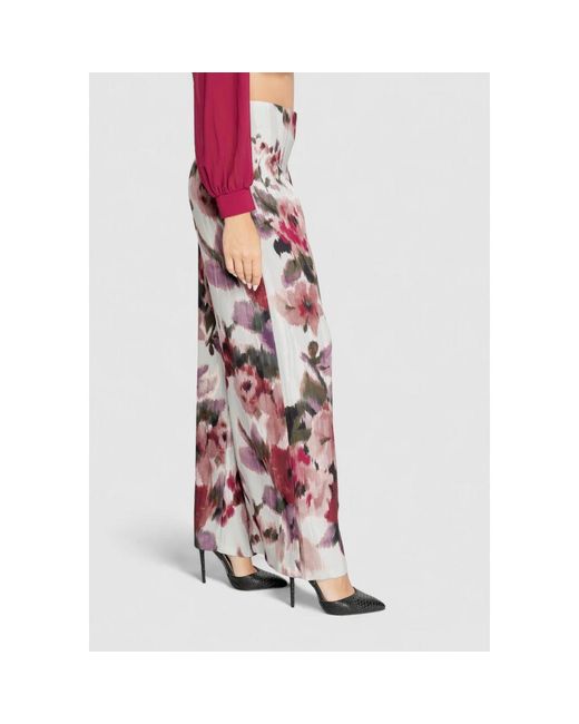 Rinascimento Red Bordeaux Polyester Casual Pants