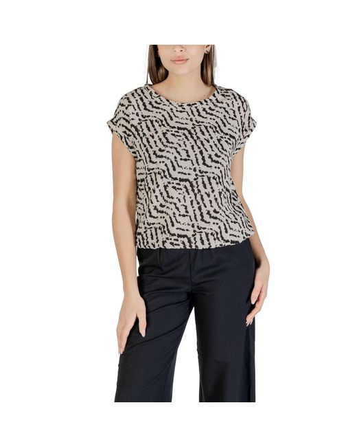 Street One Black Bicolor Viscose Shirt
