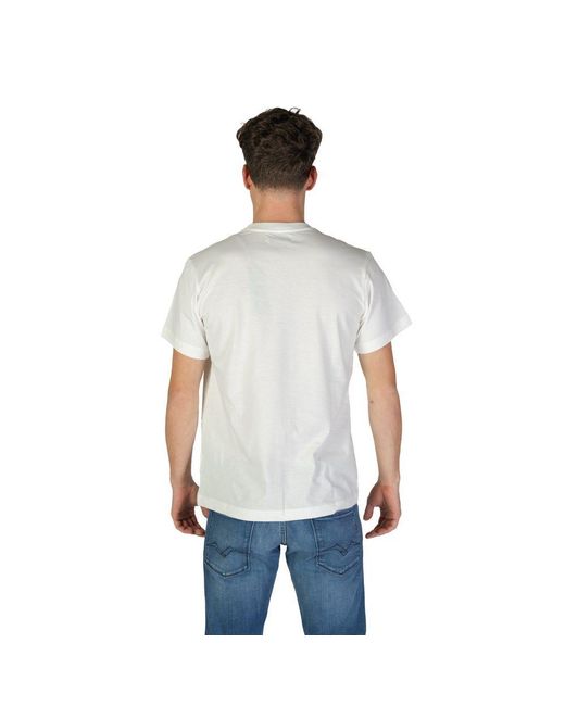 Replay Gray White Cotton T for men