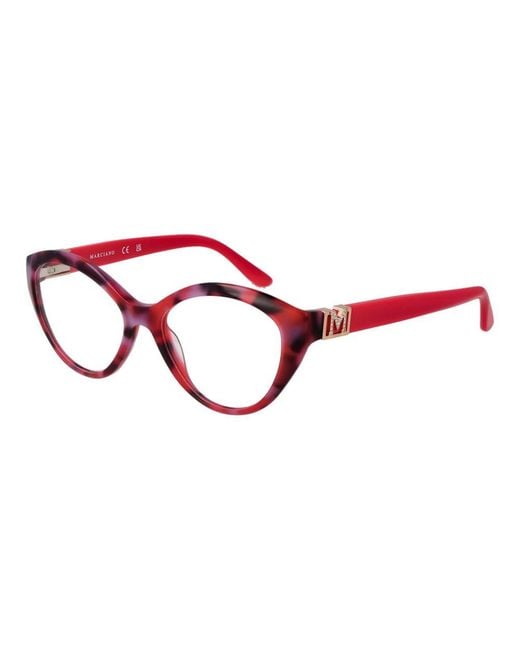 MARCIANO BY GUESS Red Cat Eye Full-Rim Acetate Optical Frames With Spring Hinge for men