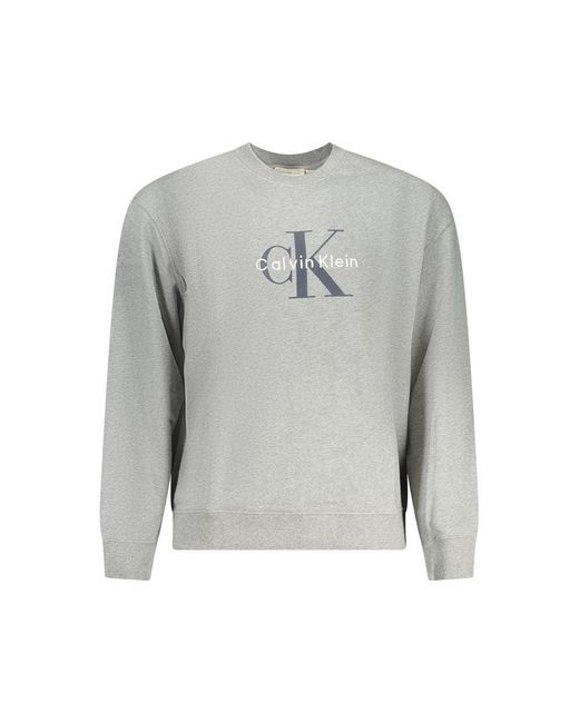 Calvin Klein Gray Cotton Sweatshirt for men