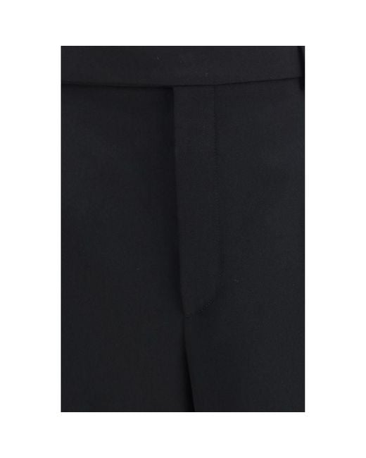 Saint Laurent Black Wool Oves Aries Dress Pants for men