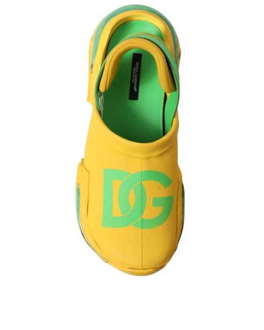 Dolce & Gabbana Yellow Rubber Clogs Slippers Shoes for men