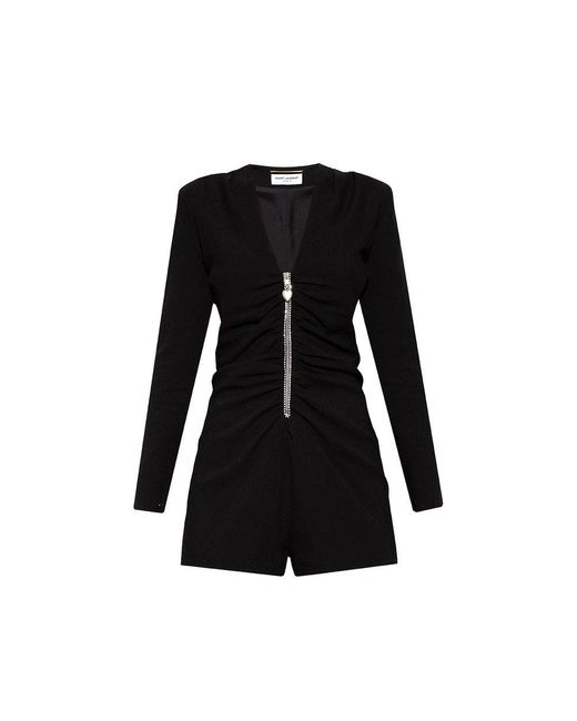 Saint Laurent Black Long Sleeves Jumpsuit for men