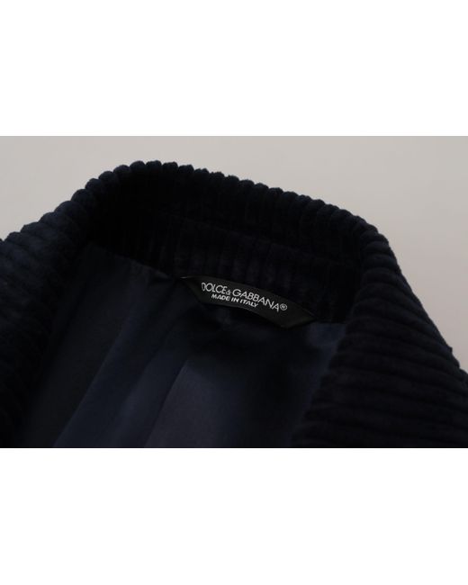 Dolce & Gabbana Black Cotton Cardigan Long Coat Jacket for men