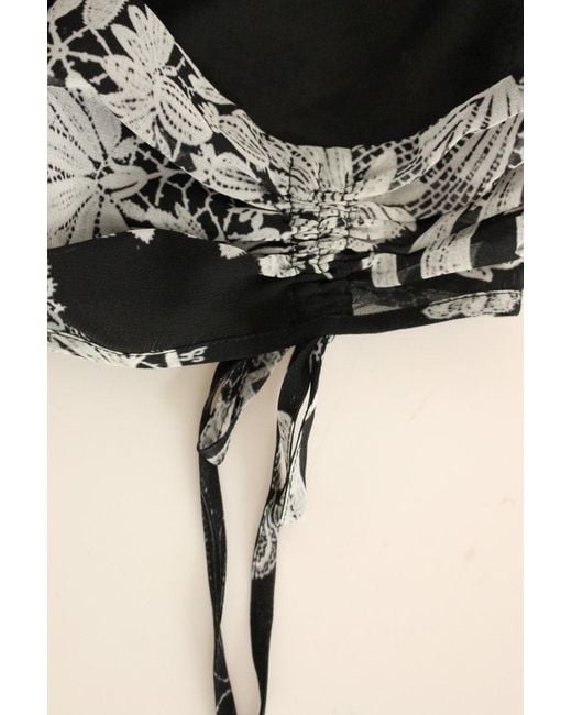 Sachin & Babi Black Silk Floral Pattern Shift Coctail Dress