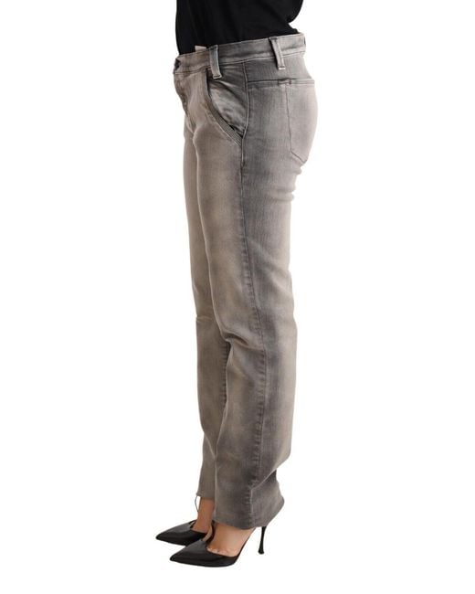 Ermanno Scervino Gray Chic Washed Low Waist Skinny Jeans