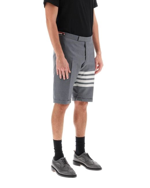 Thom Browne Gray 4 Bar Shorts In Light Wool for men