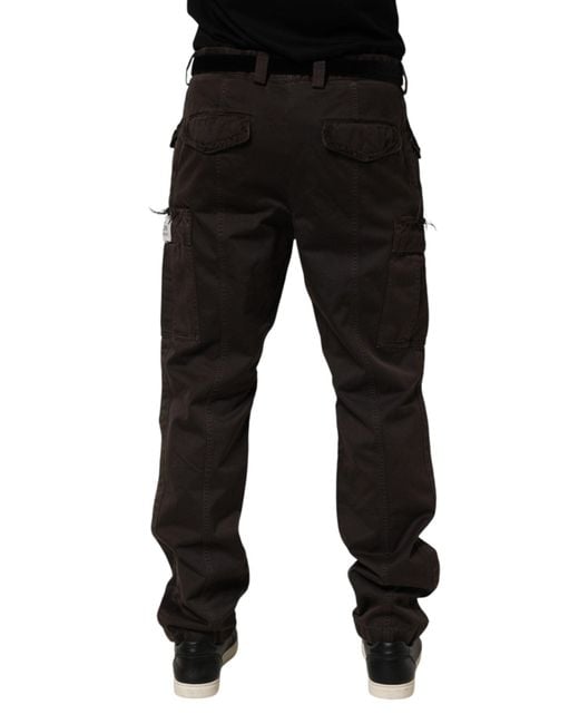 Dolce & Gabbana Black Re- Edition Cotton Cargo Pants for men