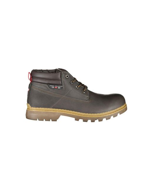 Carrera Gray Contrast Laced Boots With Iconic Logo for men