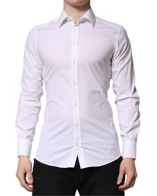 Dolce & Gabbana Purple Long Sleeves Dress Formal Shirt for men