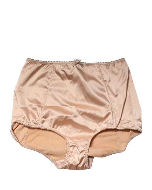 Dolce & Gabbana Natural Beige Silk Blend High Waist Girdle Panty Underwear