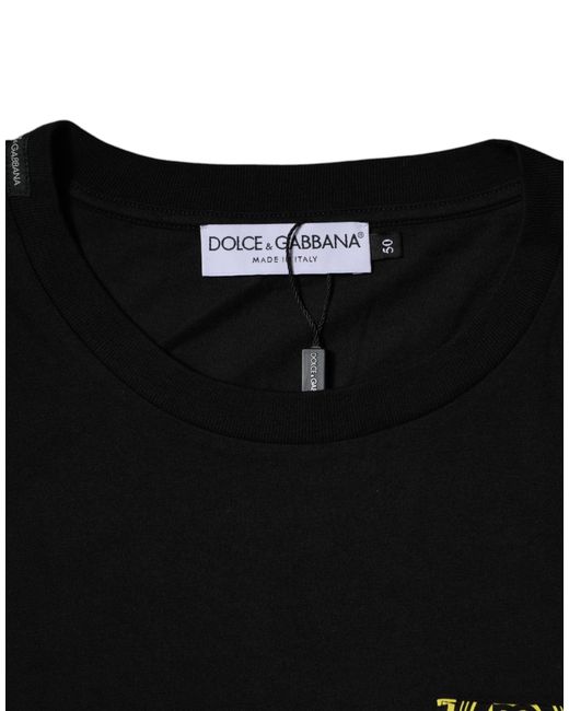 Dolce & Gabbana Black Logo Print Cotton Short Sleeve T for men