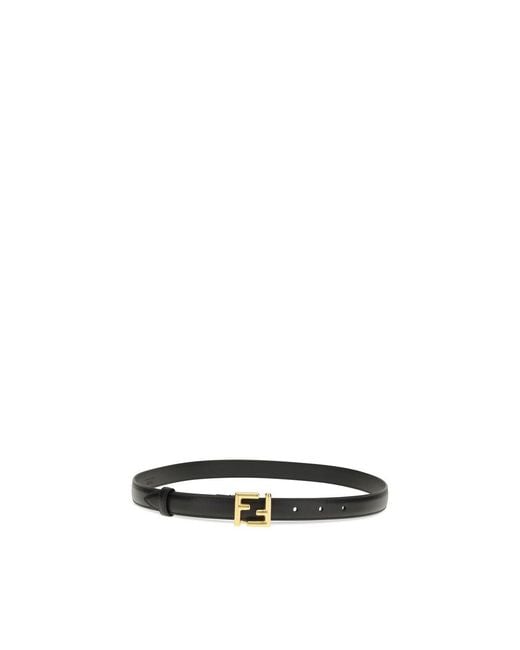 Fendi Black Calf Leather Bos Taurus Regular Belt