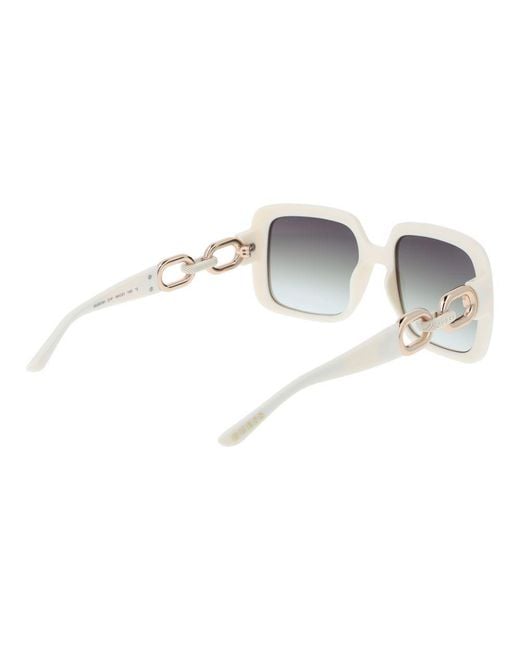 Guess Metallic White Plastic Sunglasses