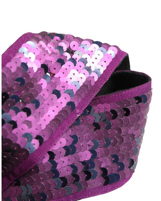 Gianfranco Ferré Purple Sequined Silver Metal Buckle Belt