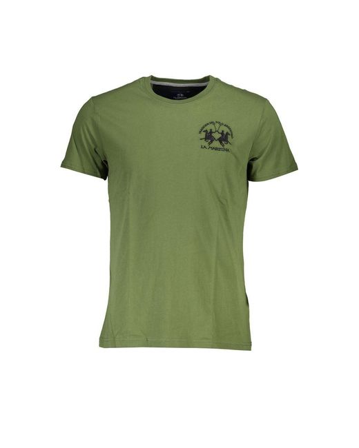 La Martina Green Cotton T-shirt for men