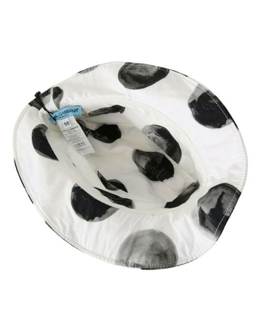 Dolce & Gabbana Black Cotton Big Polka Dot Pattern Bucket Hat