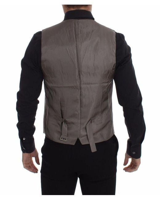 Dolce & Gabbana Black Elegant Cotton Blend Dress Vest for men