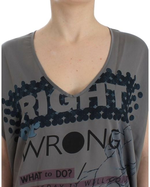 CoSTUME NATIONAL V-neck Long T-shirt Gray Sig12527