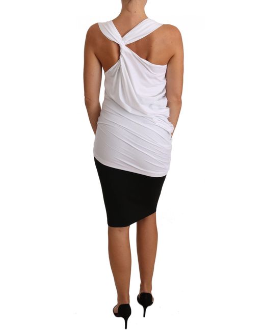 Roberto Cavalli Black Elegant Tie Back Tank Top Tee