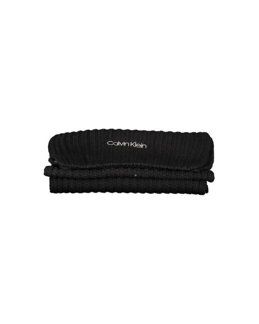 Calvin Klein Black Cotton Scarf