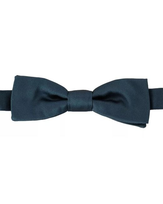 Dolce & Gabbana Black 100% Silk Adjustable Neck Bow Tie for men