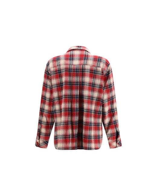 P.A.R.O.S.H. Red Multicolor Cotton Pattern Shirt