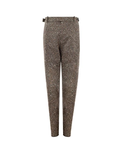 Bottega Veneta Brown Belted Trousers Wool Highwaisted Pants