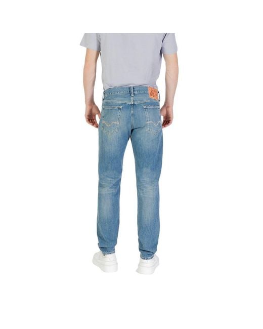 Replay Blue Cotton Skinny Jean for men