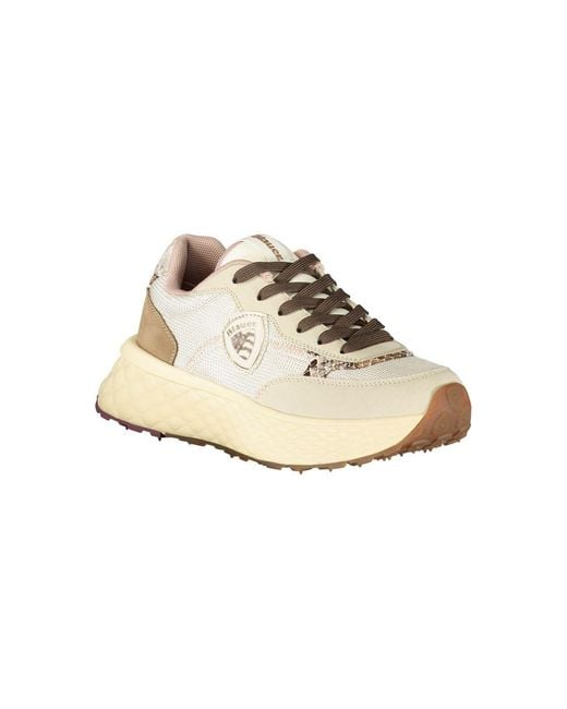 Blauer White Beige Leather Sneaker