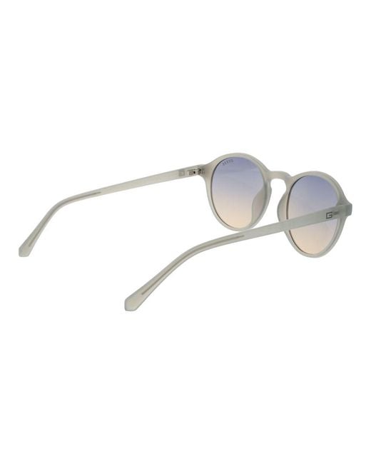Guess Metallic Gray Plastic Sunglasses for men