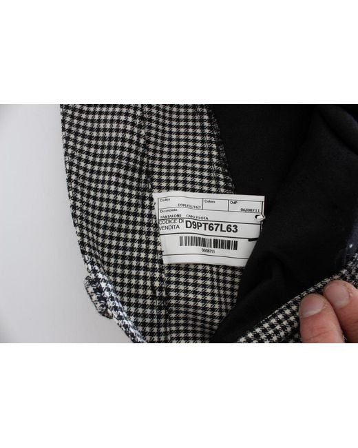 Ermanno Scervino Gray Checkered Cotton Casual Pants