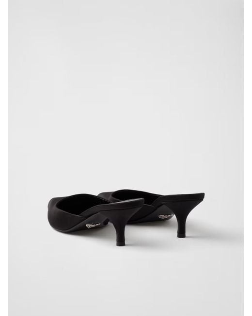 Prada White Black Satin Sabot for men