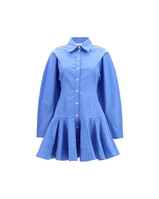 Ganni Blue Cotton Casual Dress