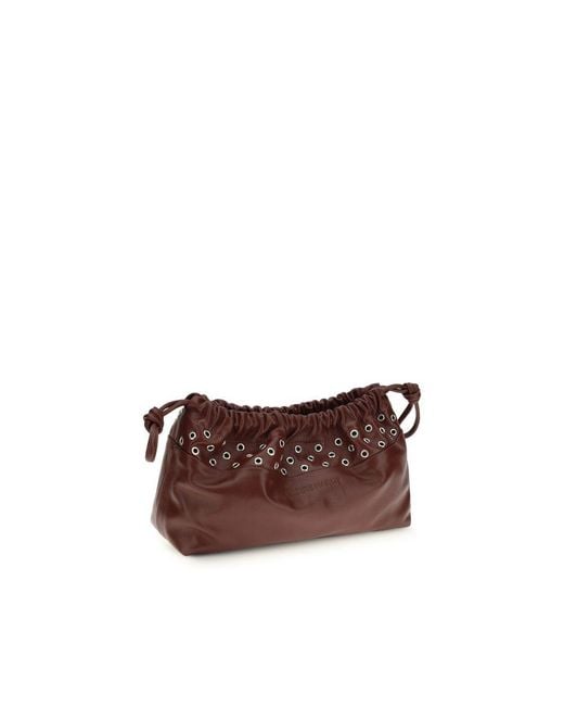 Pierre Hardy Brown Bordeaux Calf Leather Bos Taurus Clutch Bag