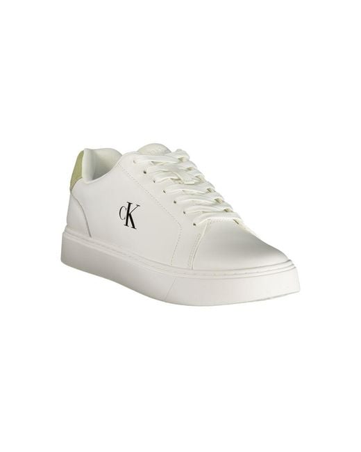 Calvin Klein White Bianco Polyurethane Men Sneaker for men