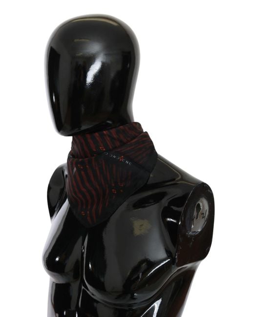 CoSTUME NATIONAL Black Elegant Silk Scarf Bandana Hat