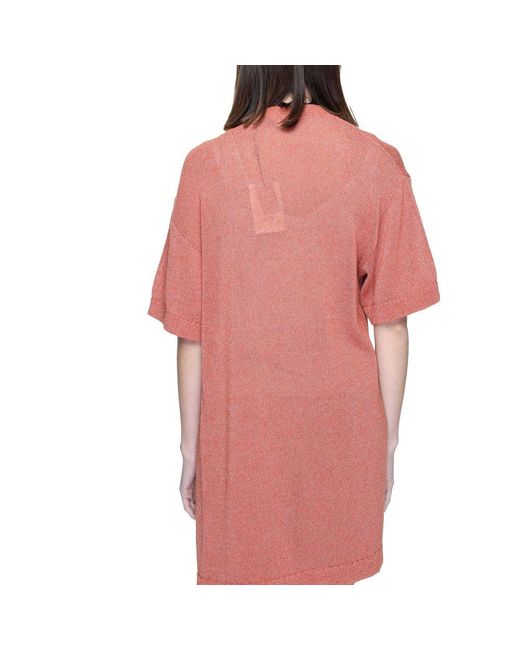 Jacqueline De Yong Pink Red Recycled Cotton Cardigan