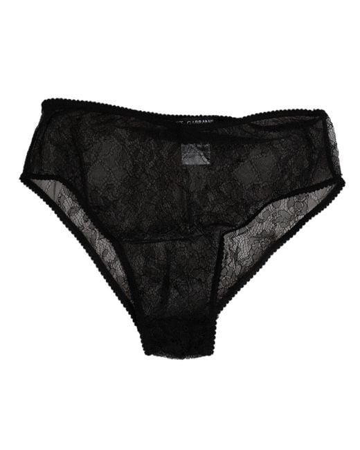 Dolce & Gabbana Black Nylon Stretch High Waist Panty Underwear